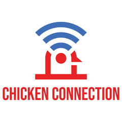 chicken connection flat minimalist logo design