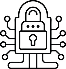 Data Encryption Outline: Security Icon

