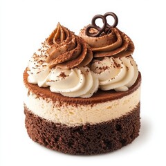 A different delicious mini mocha cake dessert with layers of coffee-flavored sponge, 
