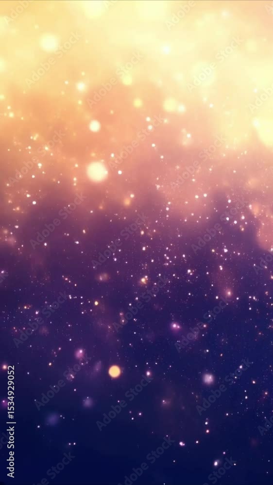 Poster magical sparkling stardust galaxy background loop