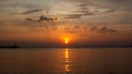 Sunset sea at Krabi Thailand