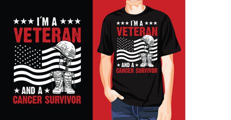 Cancer survivor veteran t-shirt design