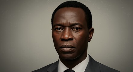 Portrait of a Serious Man in a Suit