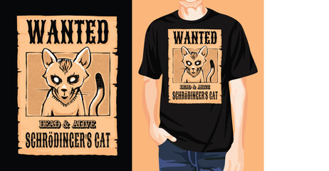 Wanted cat t-shirt design