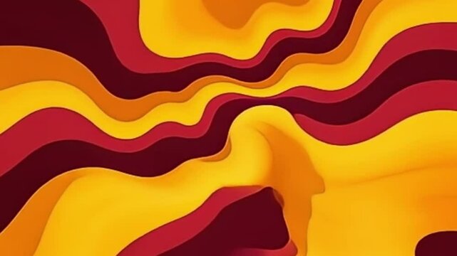 seamless looping psychedelic motion, 2D vector animation background, maroon mustard color wave, retro abstract rhythm

