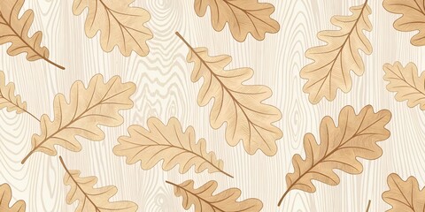Autumn Oak Leaf Pattern Seamless Design for Fall Projects