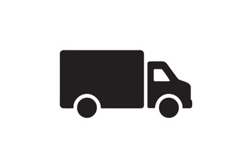 Delivery Truck silhouette vector with white background