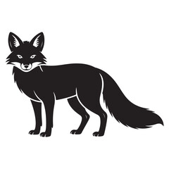 Fototapeta premium Premium Fox Silhouette Vector Collection – Unique Wild Poses in Bold Black Style for Creative Projects, T-Shirt Designs, Branding, and Print-Ready Artwork . Thank You . 
