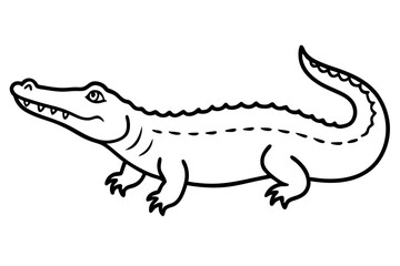 Crocodile Outline Illustration