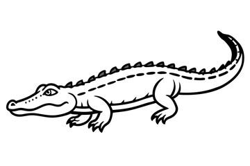 Crocodile Outline Illustration