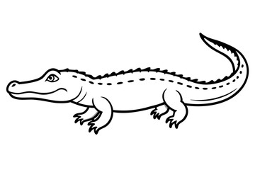 Crocodile Outline Illustration