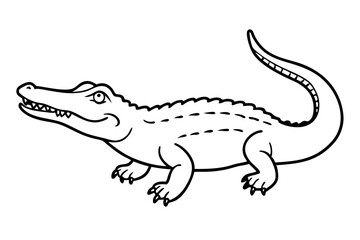 Crocodile Outline Illustration