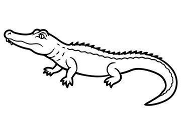 Crocodile Outline Illustration