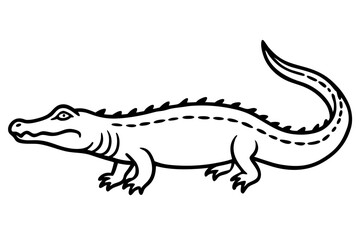 Crocodile Outline Illustration