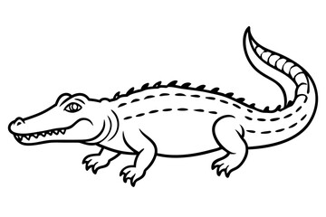 Crocodile Outline Illustration