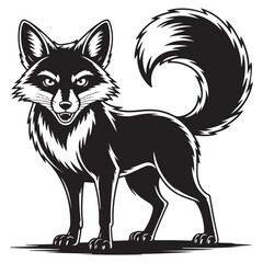 Obraz premium Premium Fox Silhouette Vector Collection – Unique Wild Poses in Bold Black Style for Creative Projects, T-Shirt Designs, Branding, and Print-Ready Artwork . Thank You . 