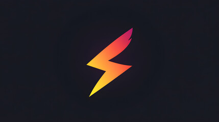 Stylized lightning bolt with gradient colors on a dark background