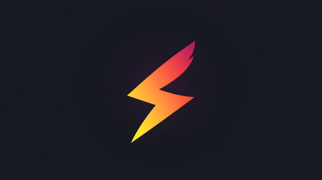 Stylized lightning bolt with gradient colors on a dark background