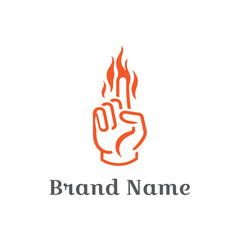 Fire logo design concept featuring a flame silhouette illustration