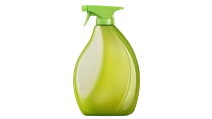 Title: Green Detergent Bottle with Flip Top Cap on White Background  Product Packaging Concept Design