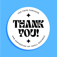Vector thank you sticker template business packaging