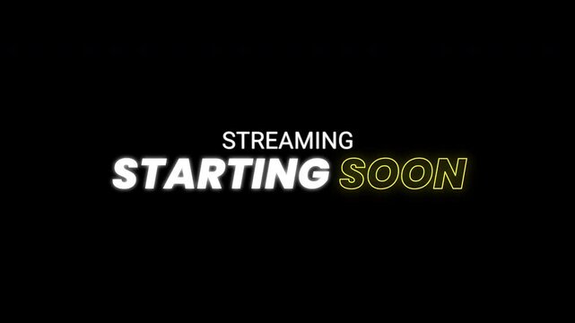 Streaming starting soon announcement for online events or broadcasts