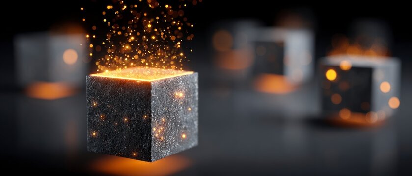 Futuristic Data Cubes  Network  Cloud Computing  Digital Technology