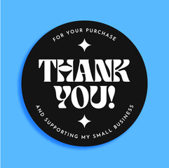 Vector thank you sticker template business packaging