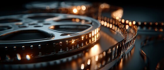 Cinematic Film Reel Close up  Movie Production  Reel  Filmstrip  Cinema  Hollywood  Classi