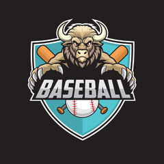 baseball club logo buffalo vector illustration design
