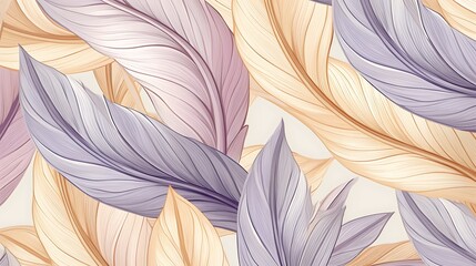 Close up view of layered feathers with natural patterns and textures