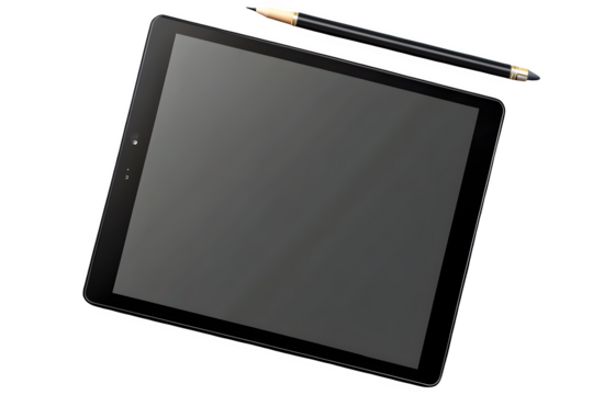 digital tablet sketchpad view, light vignette effect, isolated on transparent background - Powered by Adobe