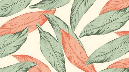 Fototapeta premium Seamless floral pattern with lilies of the valley and green leaves