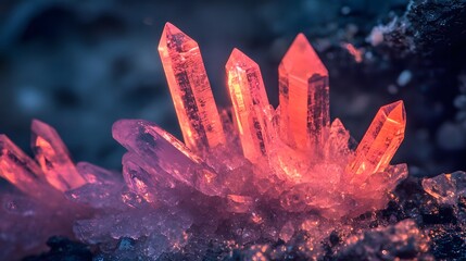 Cluster of vibrant, glowing crystals.
