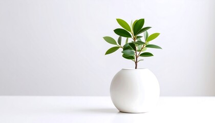 Simple plant in white pot