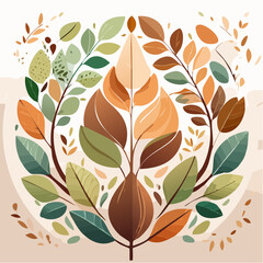 abstract painting symbolizing environmental protection with organic shapes in earthy color tones