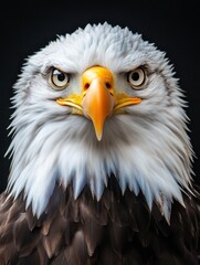 Obraz premium Bald eagle portrait against black background