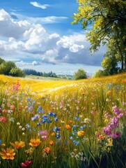 Fototapeta premium spring flowers in a field