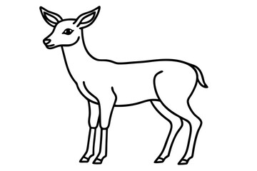 Minimalist Deer Line Art