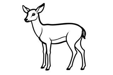 Minimalist Deer Line Art