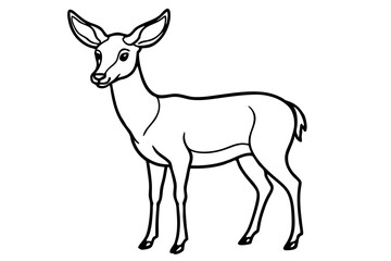 Minimalist Deer Line Art