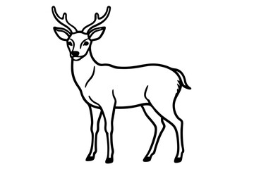 Minimalist Deer Line Art