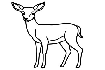 Minimalist Deer Line Art