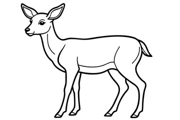 Minimalist Deer Line Art