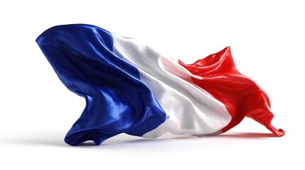 Tricolor flag on white background for celebration or patriotic theme