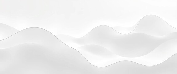 Obraz premium Abstract white wave background Minimalist undulating shapes, clean design, graphic, corporate