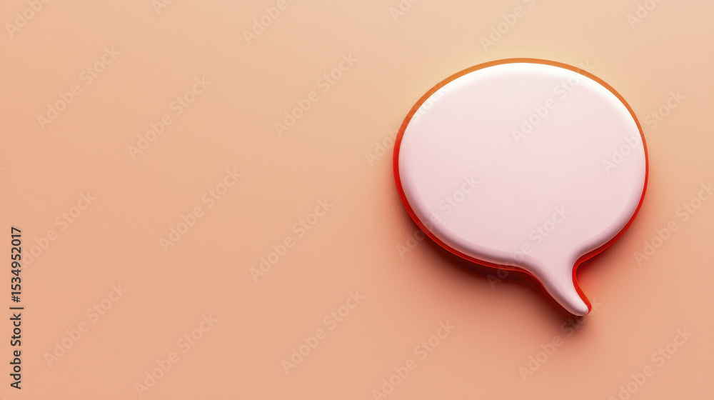 Aufkleber speech bubble icon on soft background, symbolizing communication and conversation. it evokes sense o