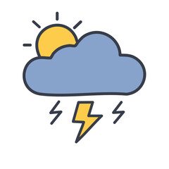 Simple and Clean Weather Symbols – Vector Illustration