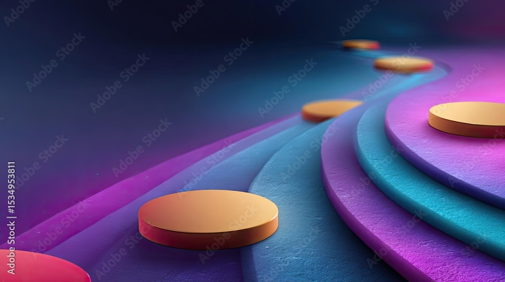 Poster wealth planning efficiency through goals and savings concept. abstract shapes and colors create a vi