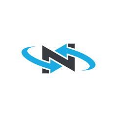 Abstract N Letter Logo with Dynamic Arrow, Vector Identity for Fast-Growing Companies.
